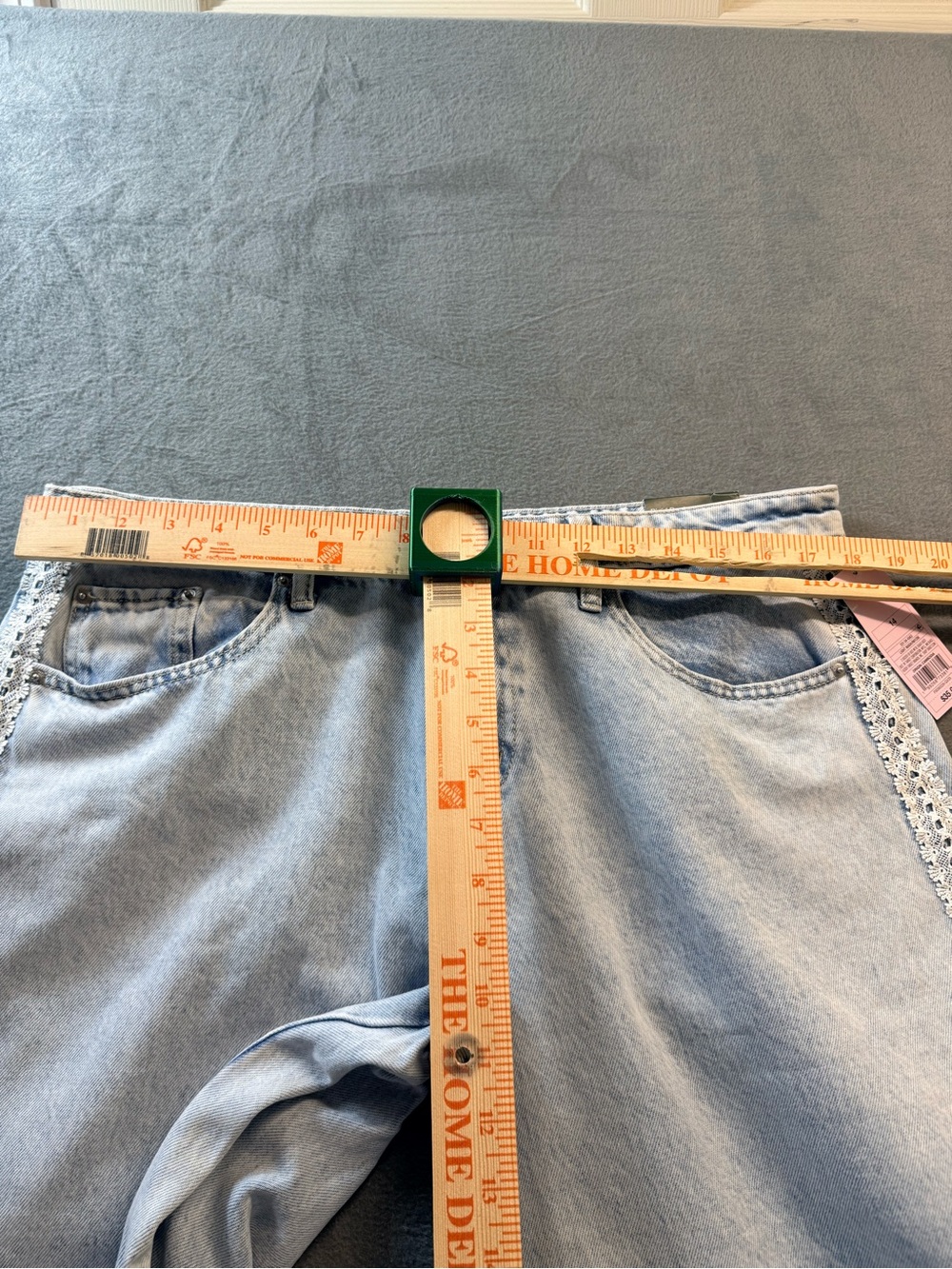 wild fable Light Blue Wide Leg Jeans with Lace Side Trim - Picture 8 of 12